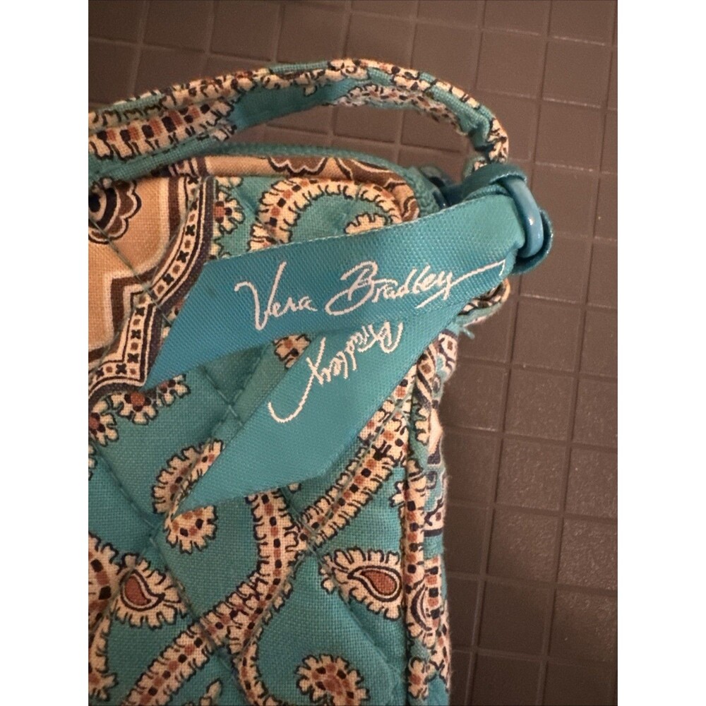 VINTAGE VERA BRADLEY RARE RETIRED Peacock Paisley FABRIC ZIP WALLET COIN PURSE - Picture 3 of 9